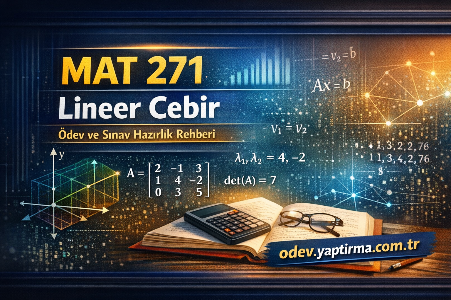 Read more about the article MAT 271 Lineer Cebir: Ödev ve Sınav Hazırlık Rehberi