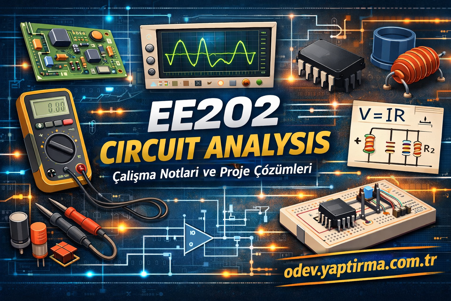 Read more about the article EE202 Circuit Analysis Çalışma Notları ve Proje Çözümleri